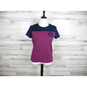 Ralph Lauren Active L large fitted tee shirt large pink blue stripe